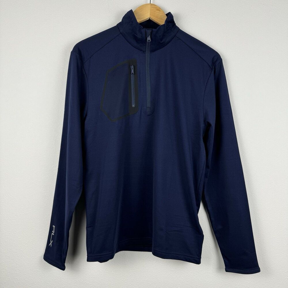 RLX Ralph Lauren Pullover Men's Small Navy Wicking 1/4 Zip Golf Athletic Sweater